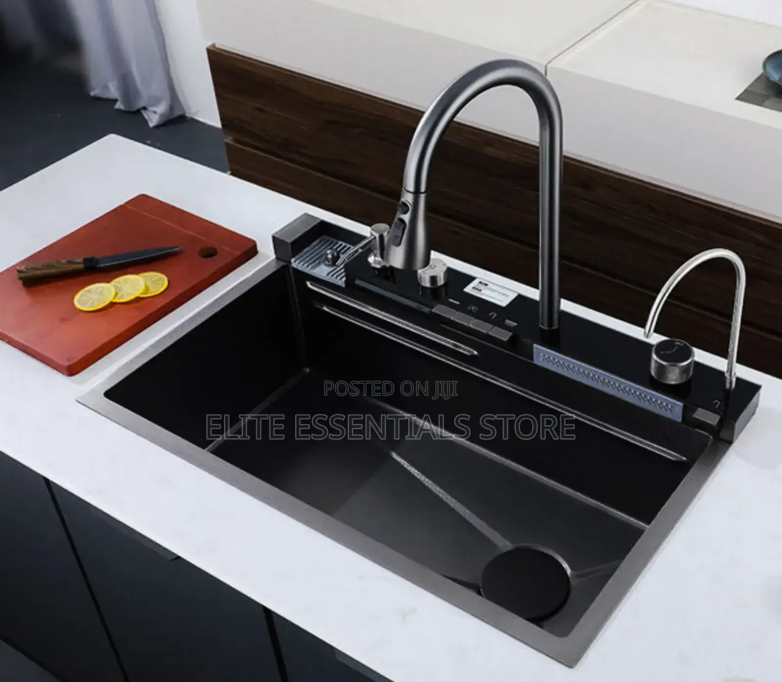 Luxury Digital Kitchen Sink With Soap Dispenser, Cup Washer