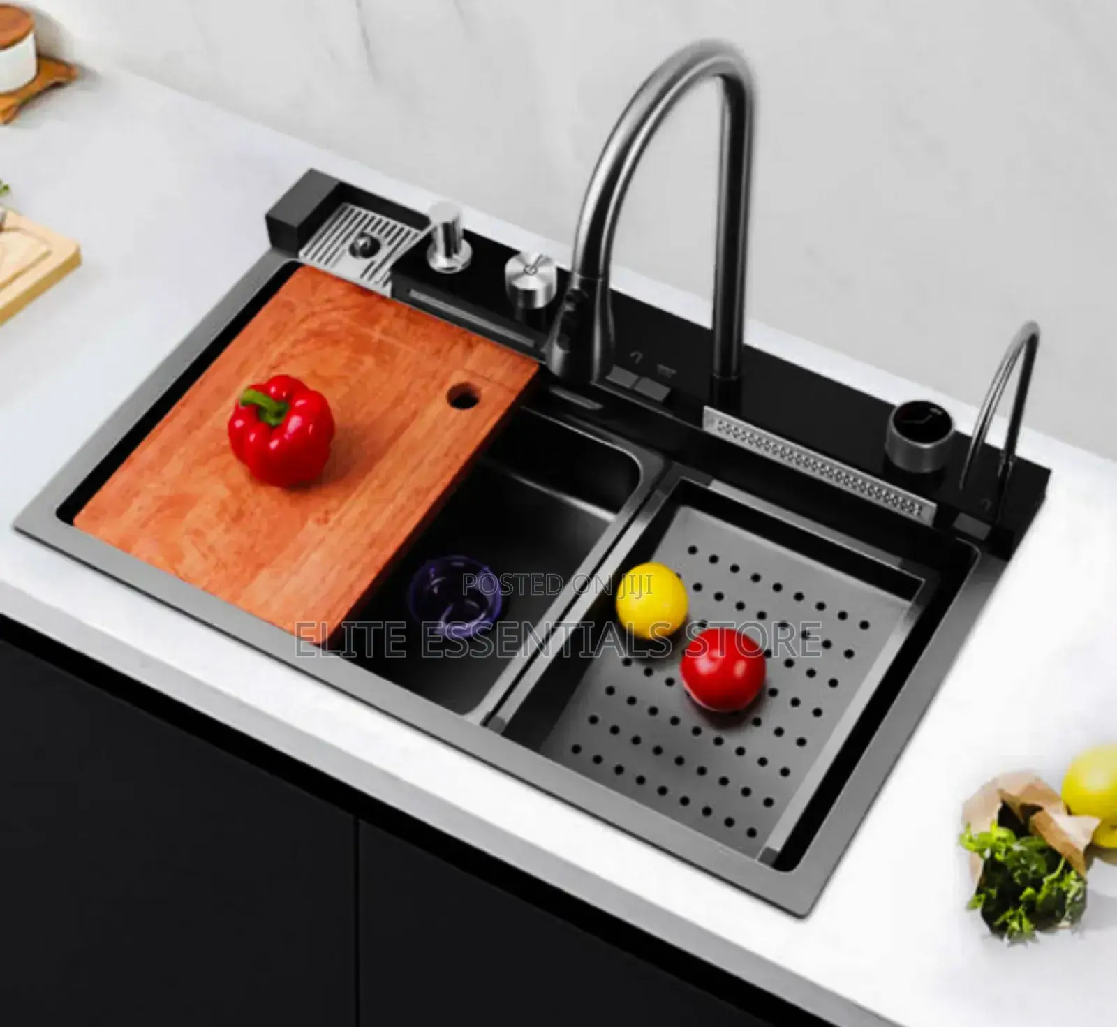 Luxury Digital Kitchen Sink With Soap Dispenser, Cup Washer