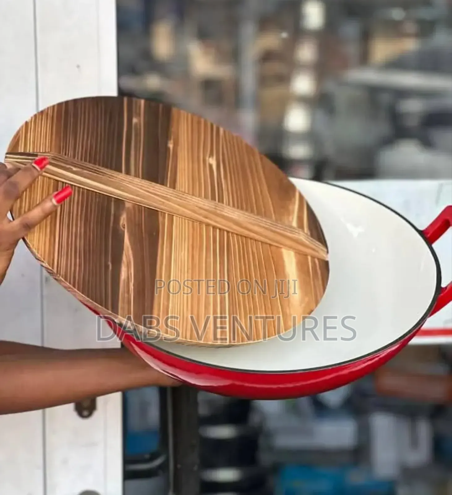 High Quality Granite Wok With Wooden Cover