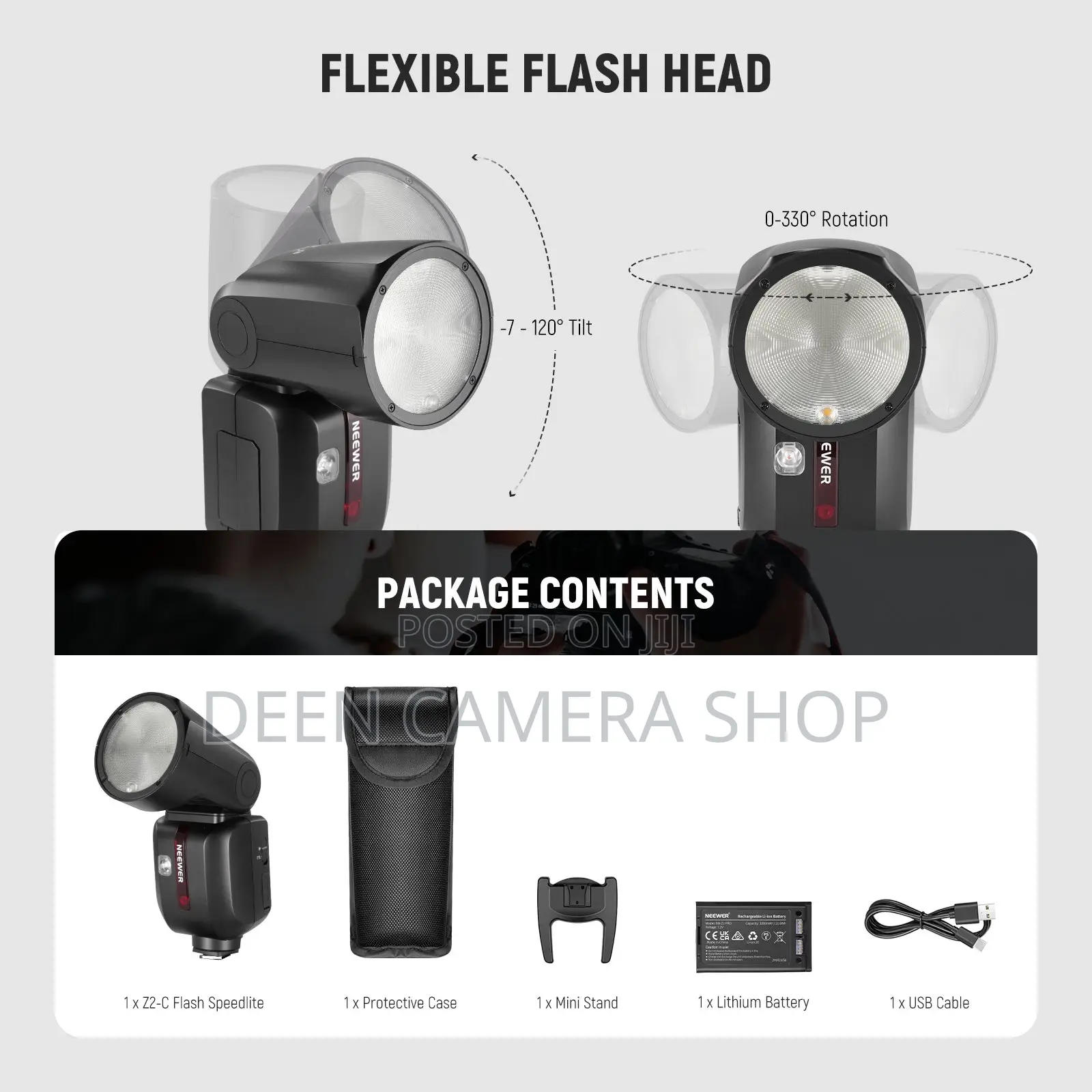 Neewer Z2 3000mah Battery TTL Round Head Flash Speedlite
