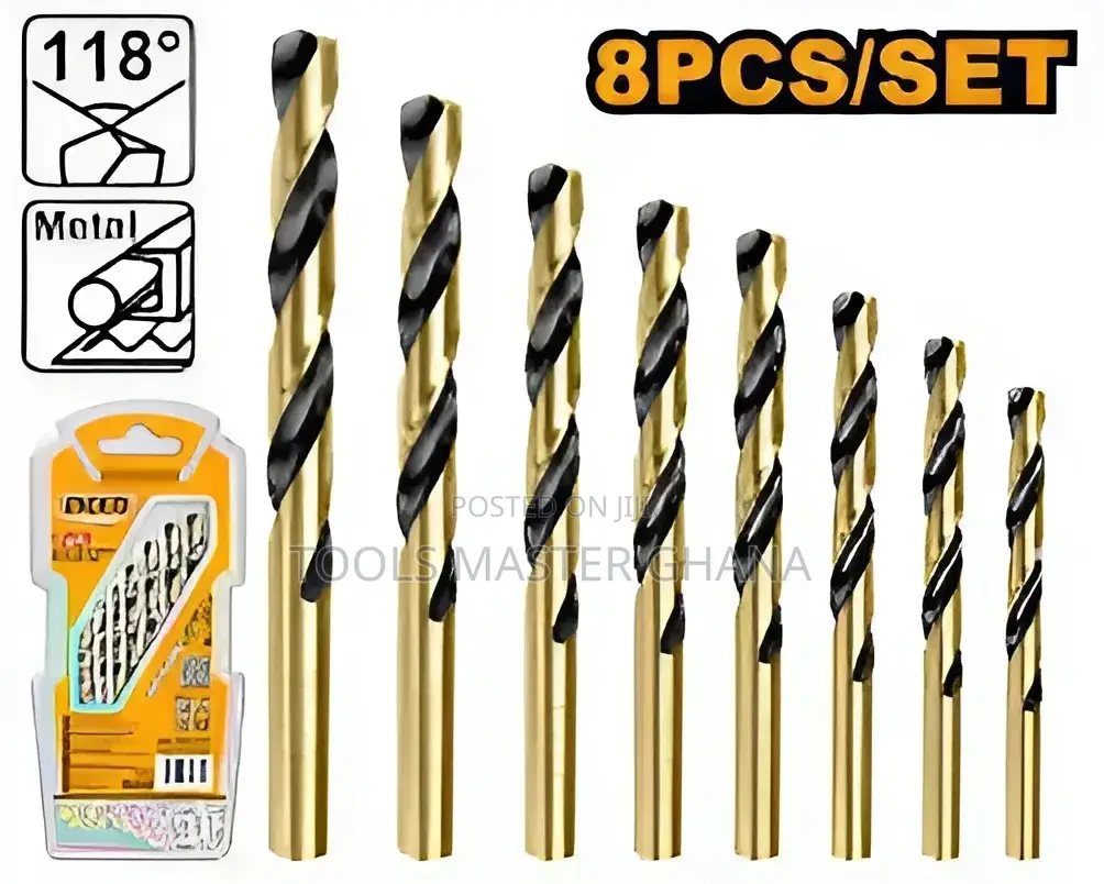 8 Pcs Hss Twist Drill Bits Set - Akdb0801