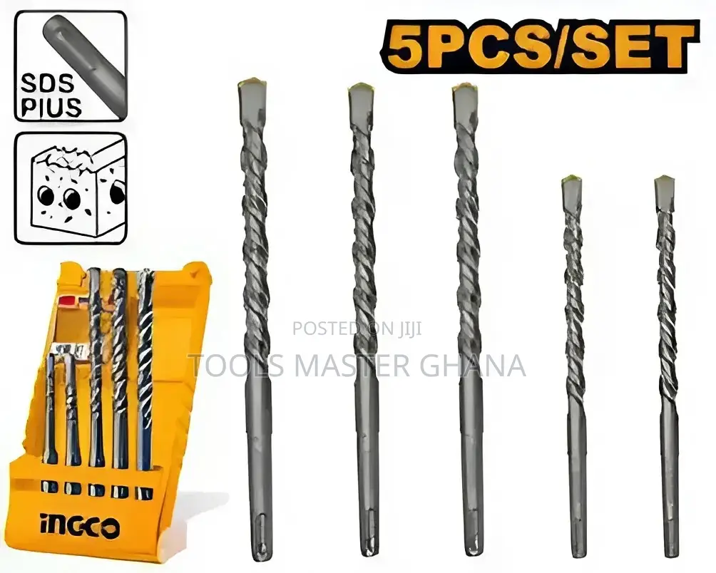 5 Pcs Sds Plus Hammer Drill Bits Set - Akd2052