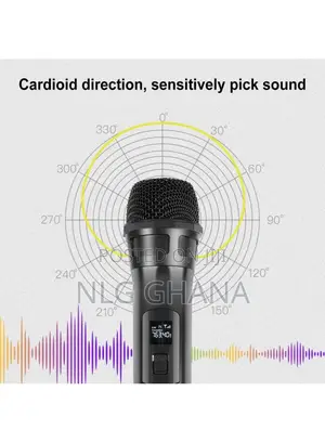 Uhf Wireless Dynamic Microphone With LED Display Battery Pow