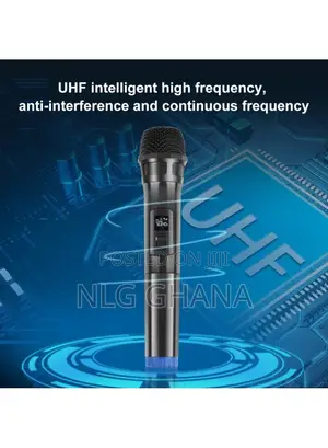 Uhf Wireless Dynamic Microphone With LED Display Battery Pow