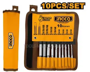 10 Pcs Hammer Drill Bits And Chisels Set - Akd2101