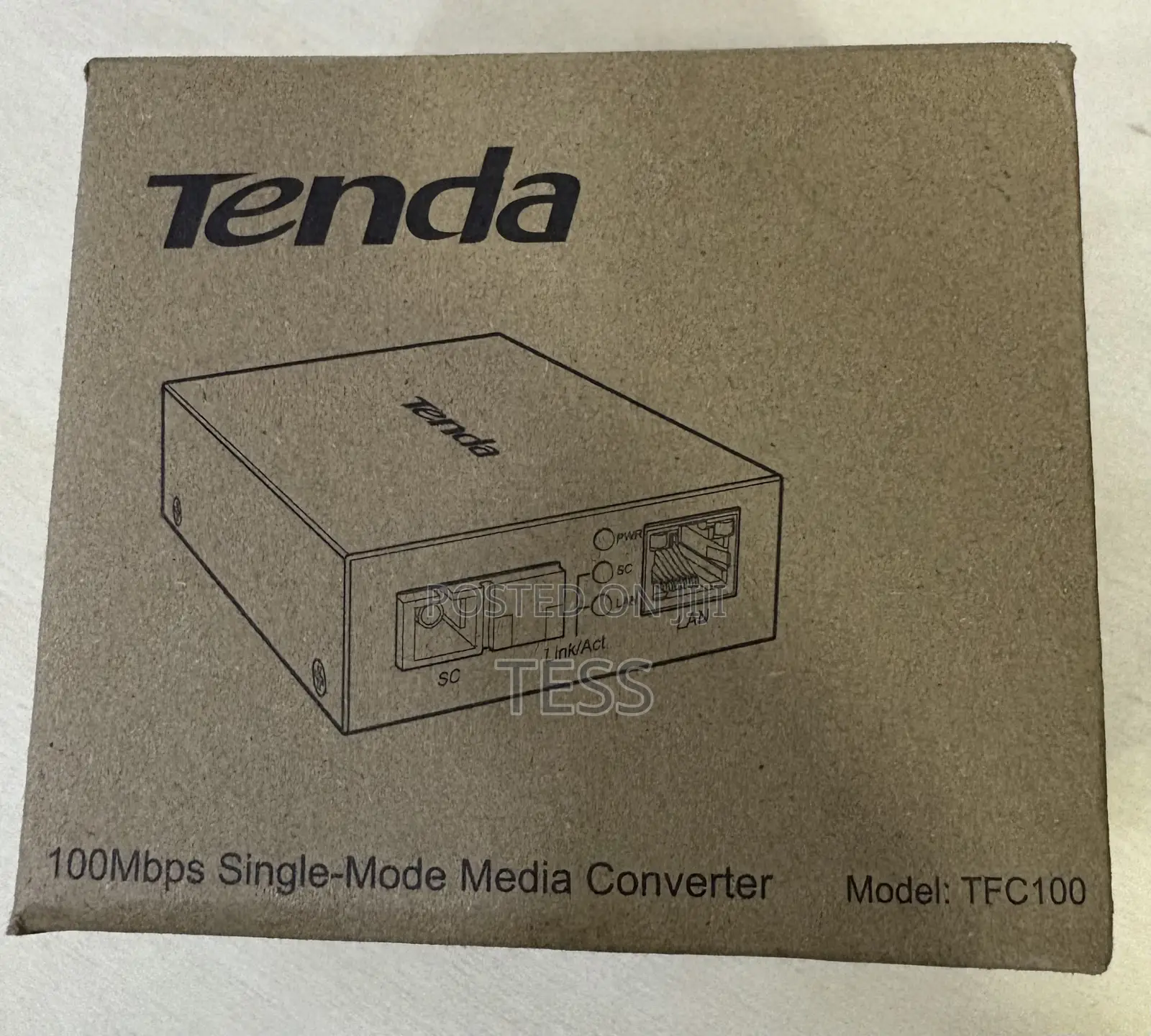 Tenda 100mbps Single-Mode Fiber Media Converter TFC100