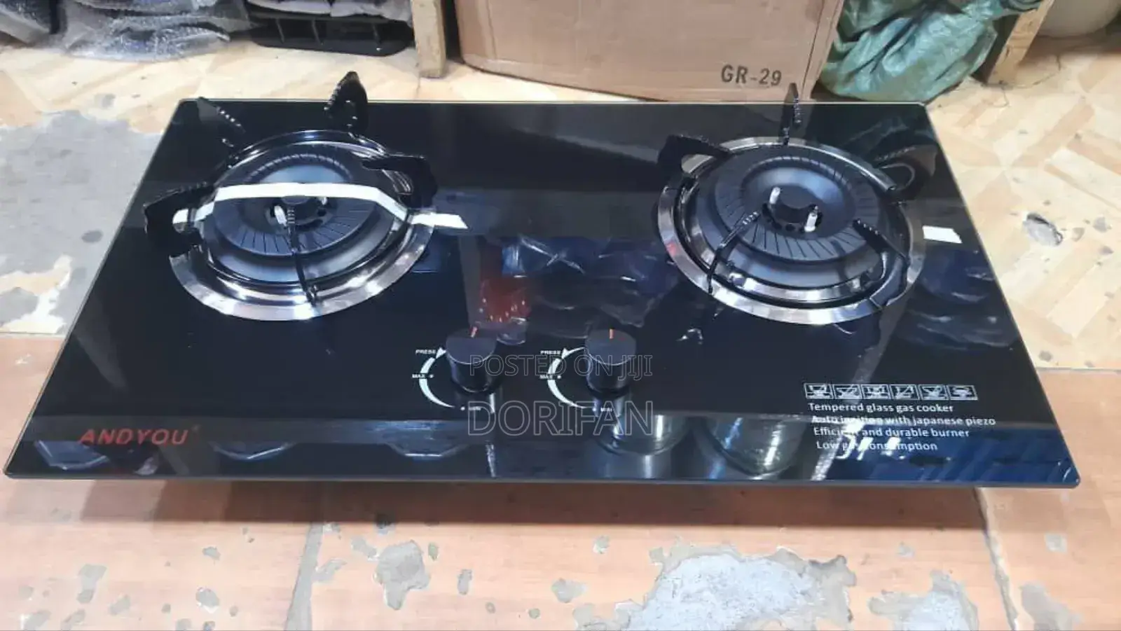 2burner Glass Stove Built-In