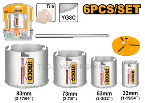 6pcs Carbide Gritted Hole Saw Set - Hsb4061