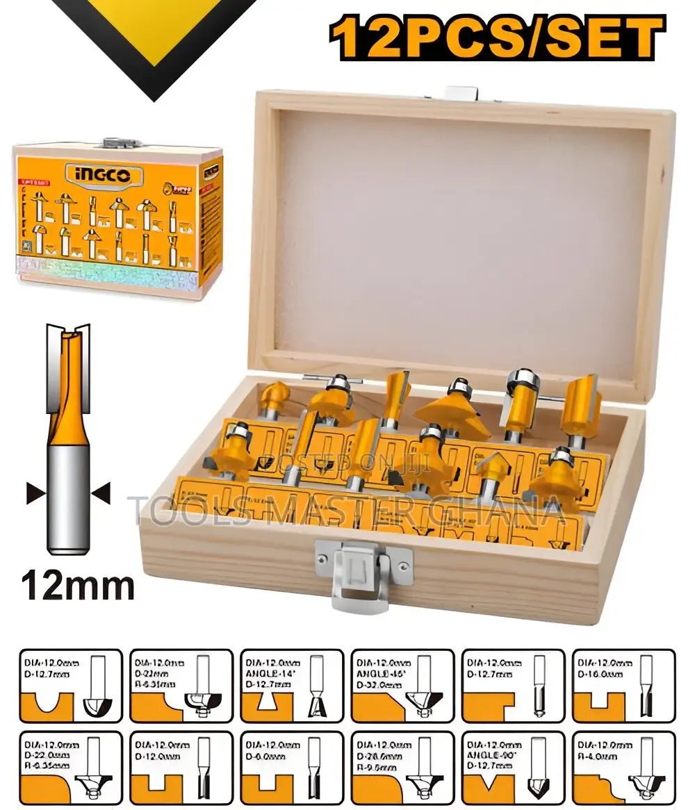 12 Pcs Router Bits Set - Akrt1221