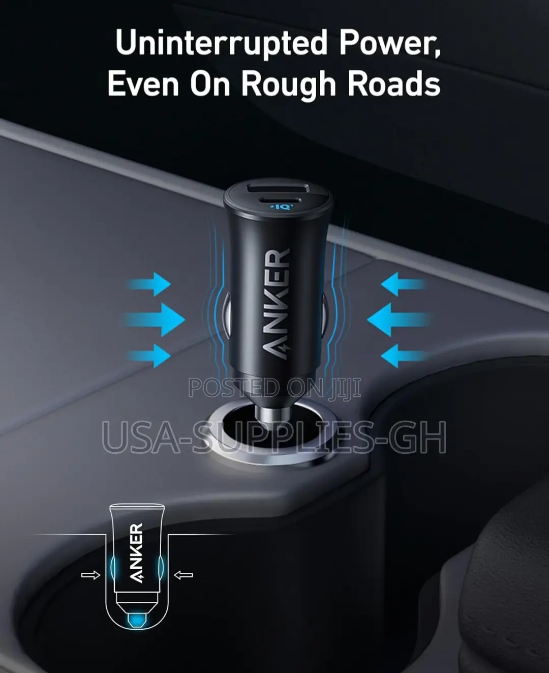 Anker 30w 2-Port Super Fast Car Charger Adapter - From Usa