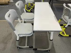 Morden Design High School Desk With Two Chairs Classroom Use