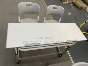 Morden Design High School Desk With Two Chairs Classroom Use