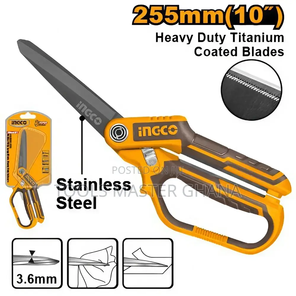 Rubber Grip Long-Blade Heavy Duty Scissors - Hscrs832558