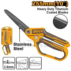 Rubber Grip Long-Blade Heavy Duty Scissors - Hscrs832558