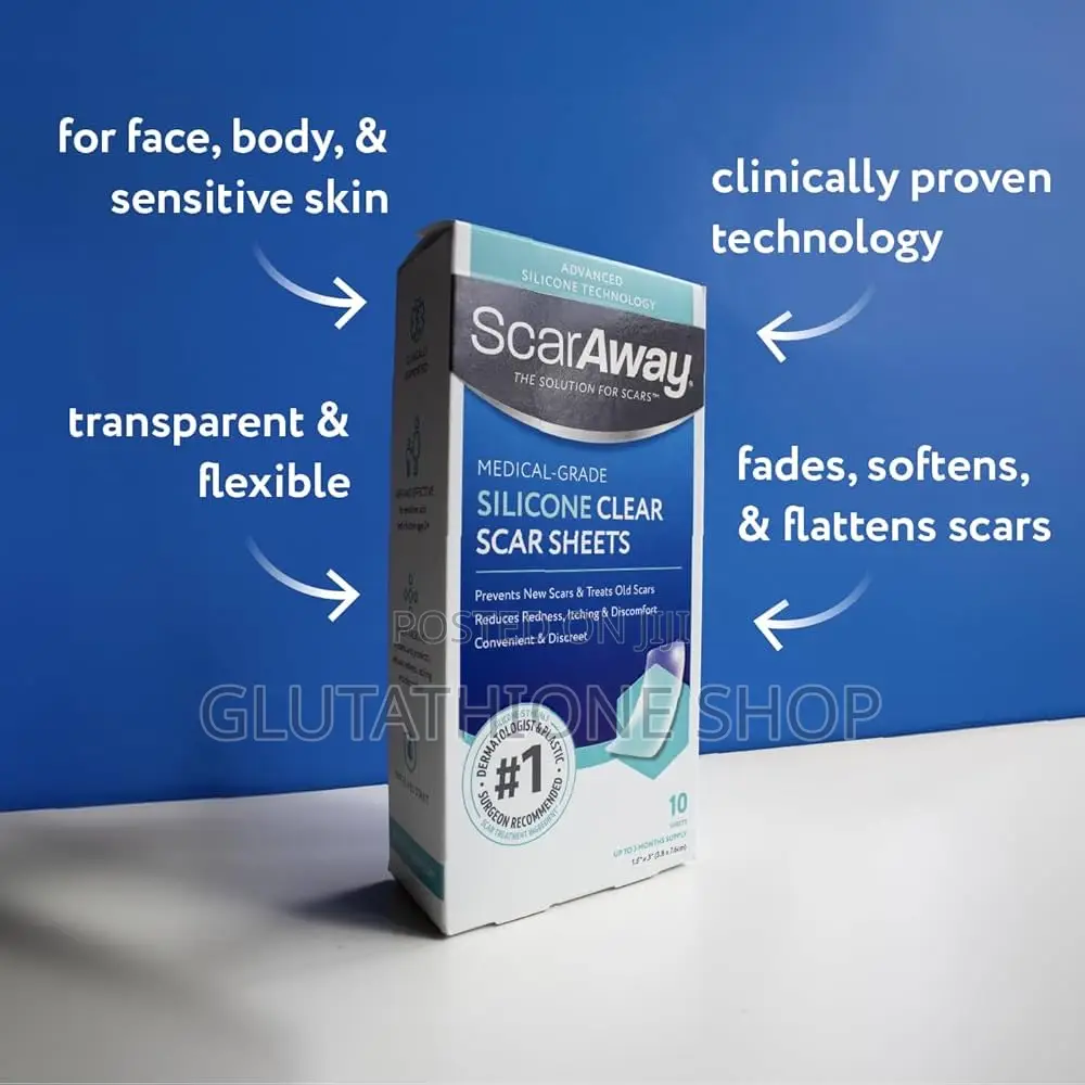Scaraway Clear Silicone Scar Sheets, White, 6 Count