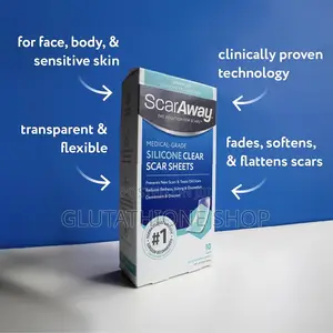 Scaraway Clear Silicone Scar Sheets, White, 6 Count
