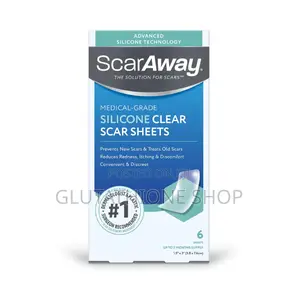 Scaraway Clear Silicone Scar Sheets, White, 6 Count
