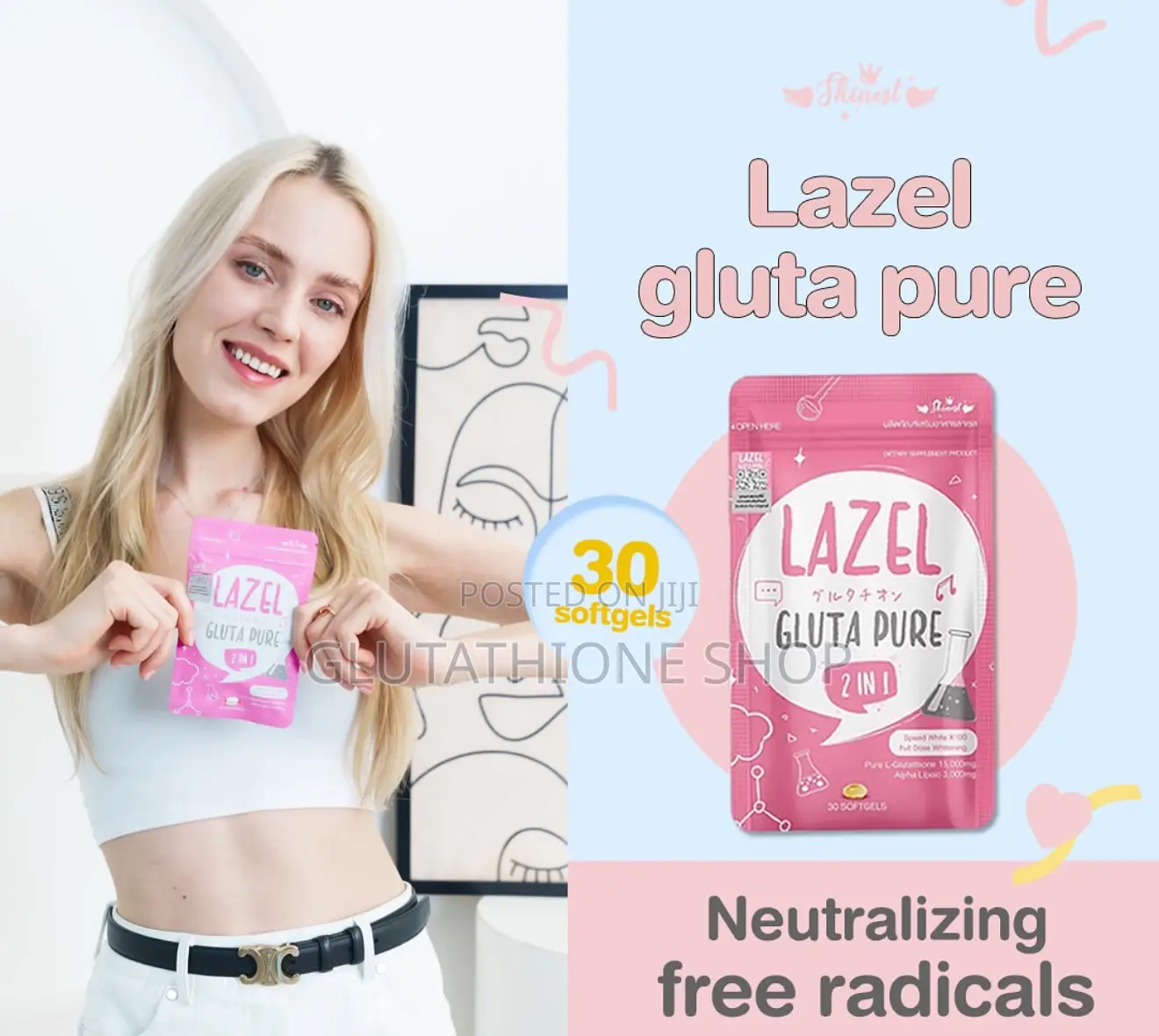 Lazel Gluta Pure Skin Glowing Supplement