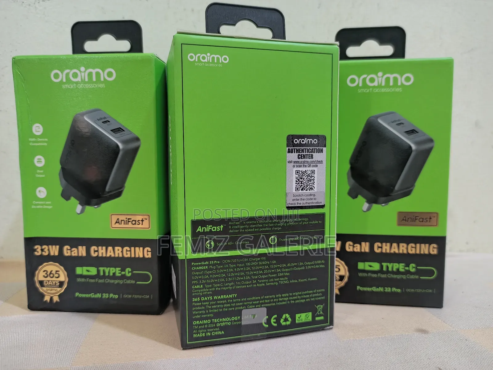 Oraimo Powergan 33 Pro 33w Gan Wall Charger
