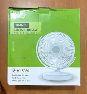 Portable Auto Oscillating Rechargeable Desk Fan Hej-5080 10"