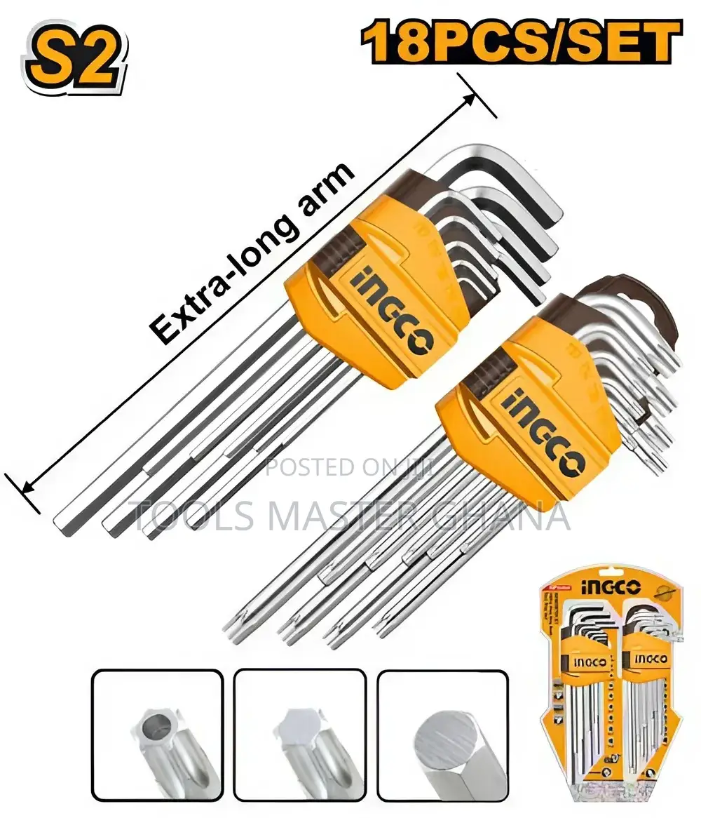 18 Pcs Hex Key And Torx Key Set - Hhkset0181
