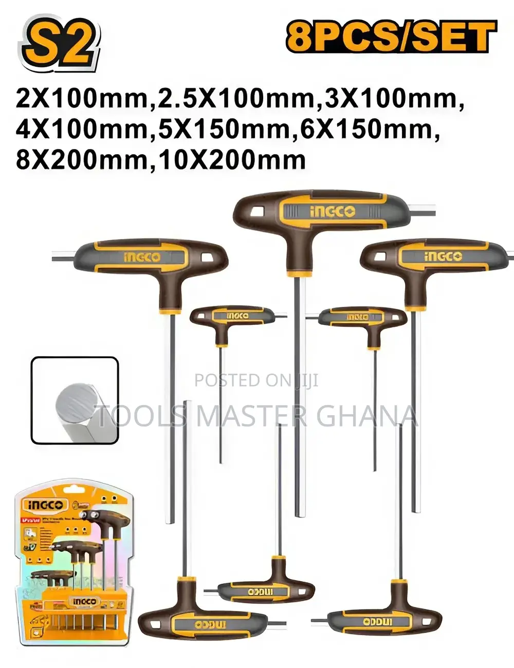 8 Pcs T-handle Hex Wrench Set - Hhkt80818