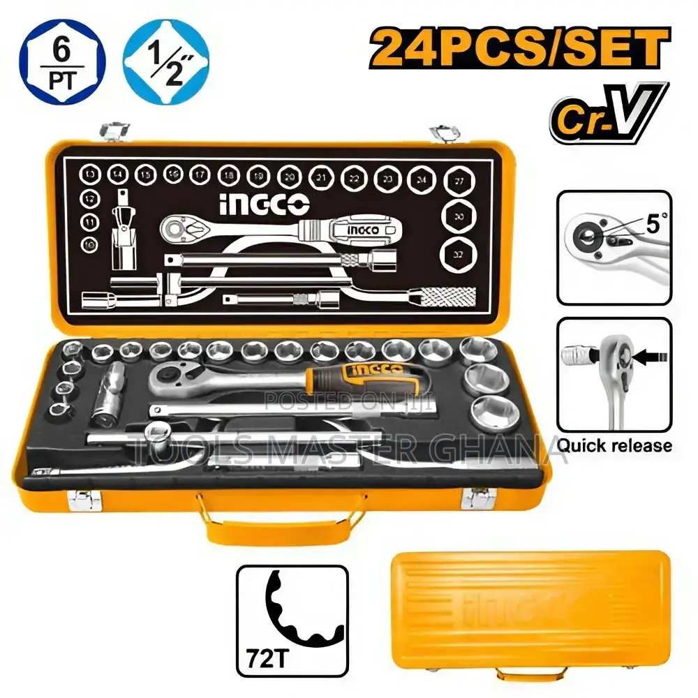24 Pcs 1/2" Socket Set - Hkts0243