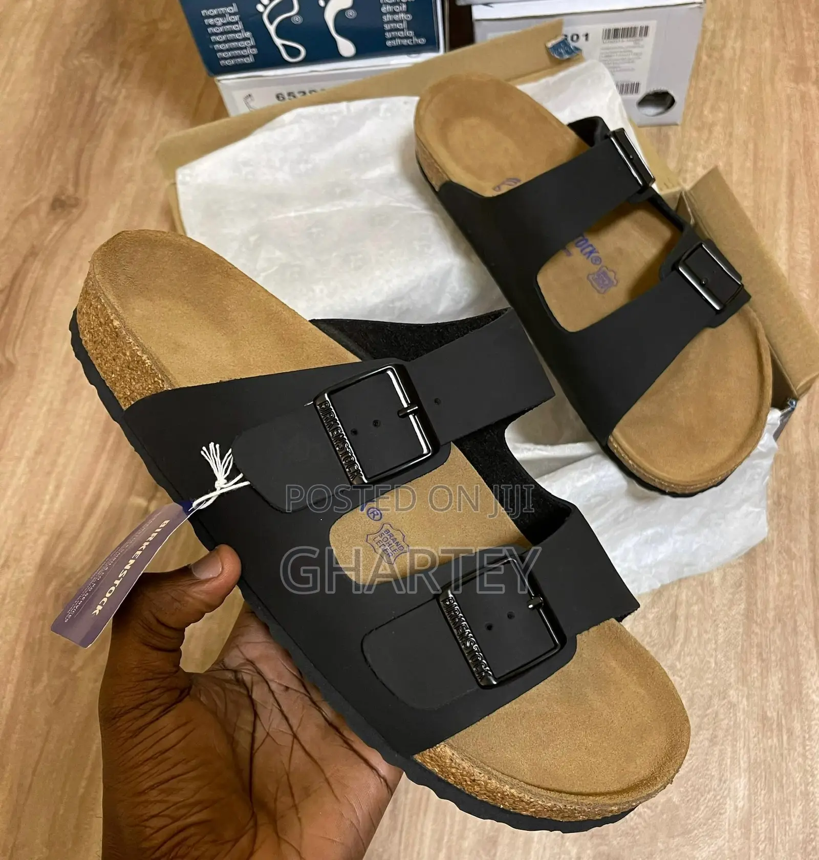 Black Leather Fashion Casual Sandals