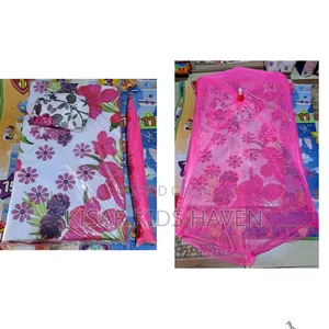 Cute Pink Baby Mattress and Mosquito Net 0 to 3months