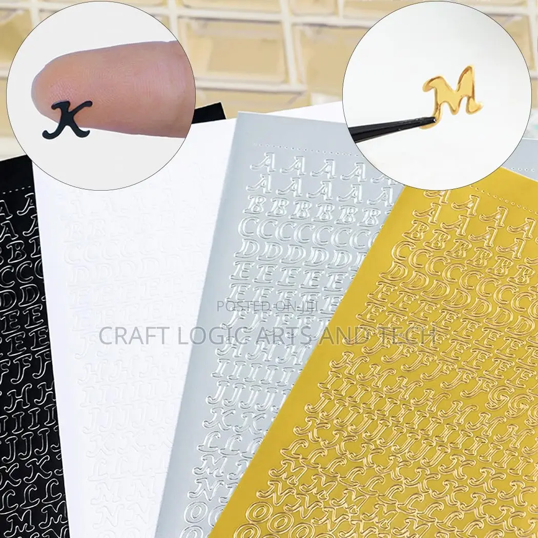 Alphabet Stickers Holographic Letters Epoxy Resin Art Gh₵15