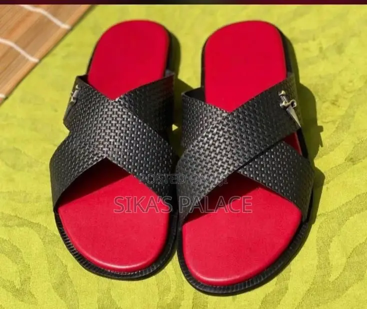 Red And Black With Pin Slippers