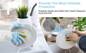 1 Pair Household Reusable Gloves - Blue & White Color