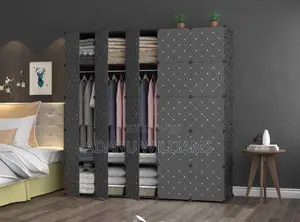 Large Capacity Plastic Wardrobe 25 Cubes + Shoe Rack