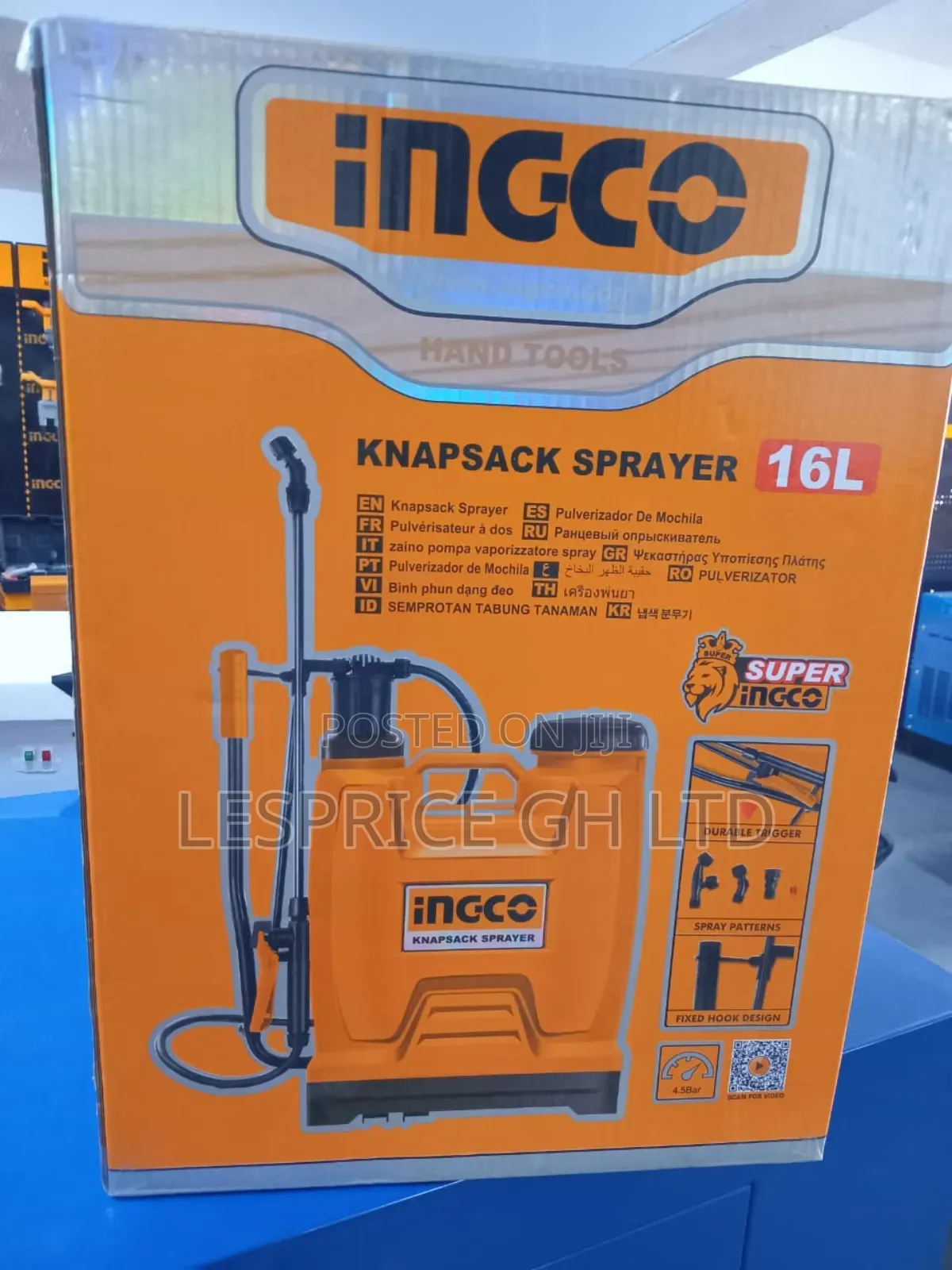 Ingco 16L Sprayer-High Pressure, Easy Spray