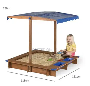 Kidkraft Outdoor Wooden Sandbox With Bins Canvas Canopy
