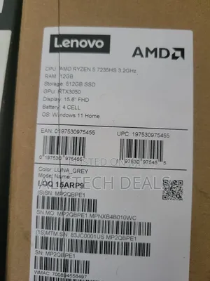 New Laptop Lenovo LOQ 15ARP9 12GB Nvidia SSD 512GB
