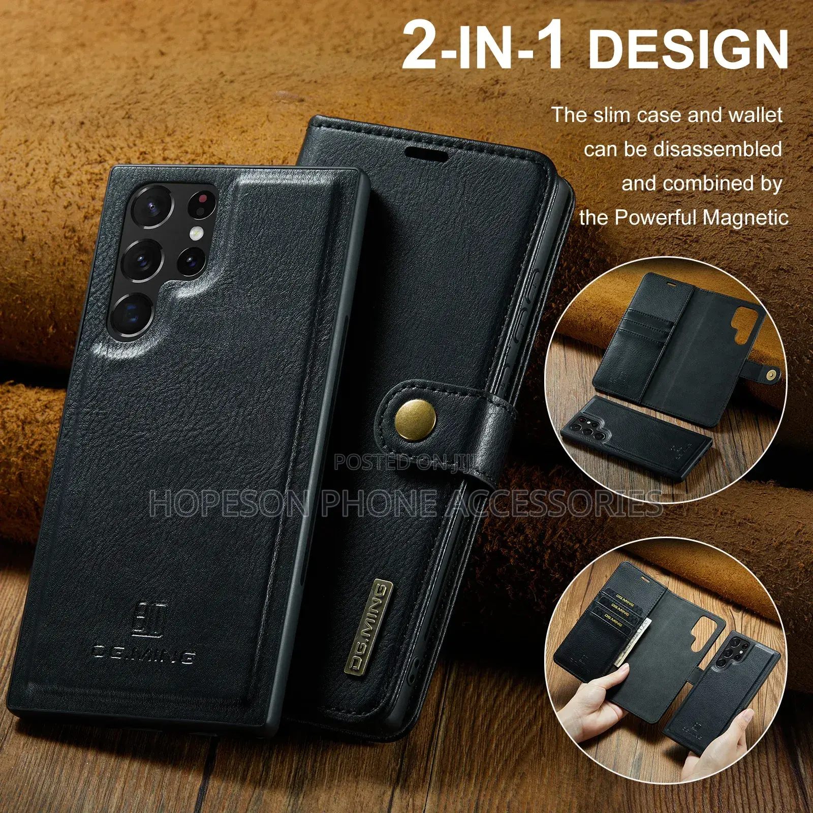 Samsung (2in1) Detachable Flip Leather Cases With Wallet