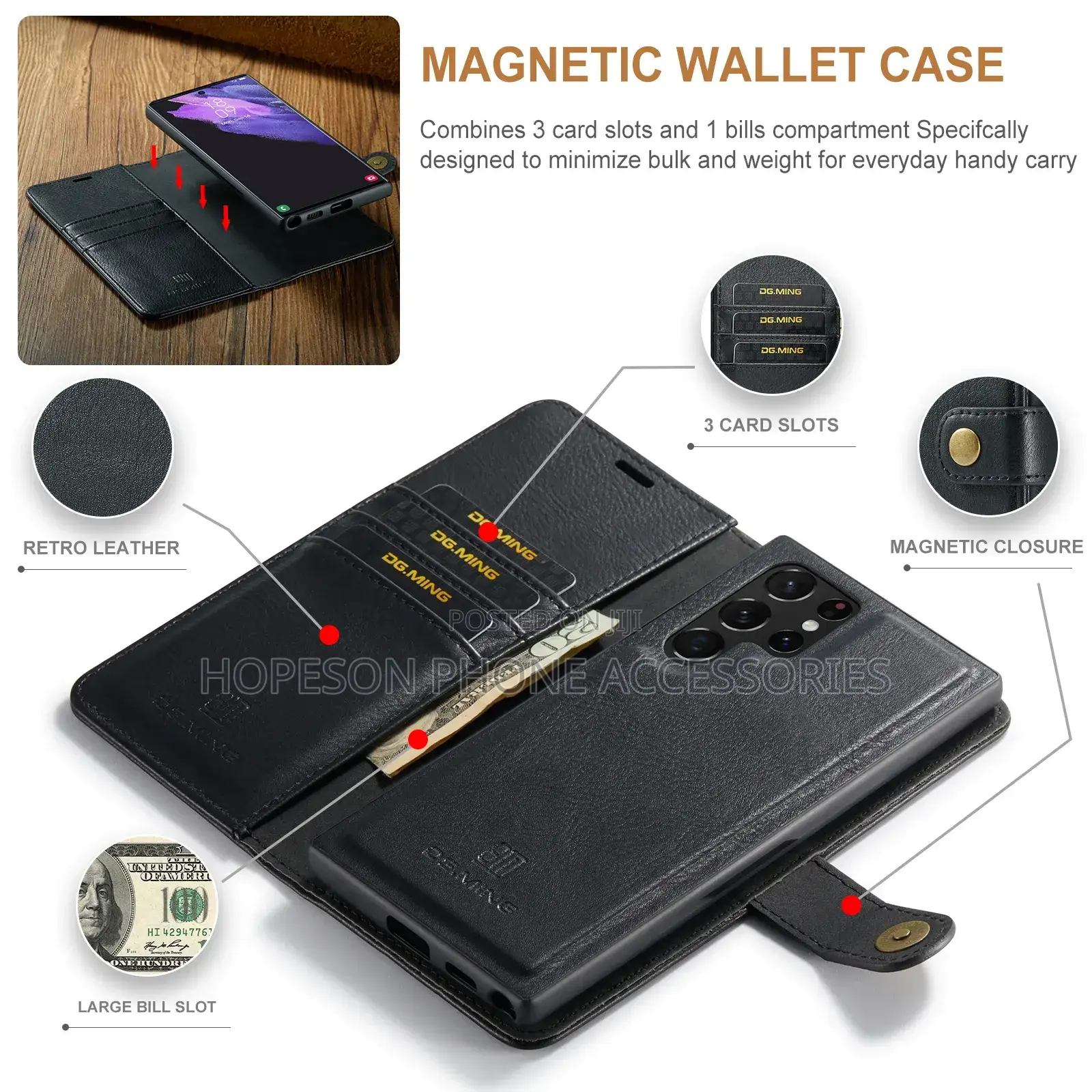 Samsung (2in1) Detachable Flip Leather Cases With Wallet