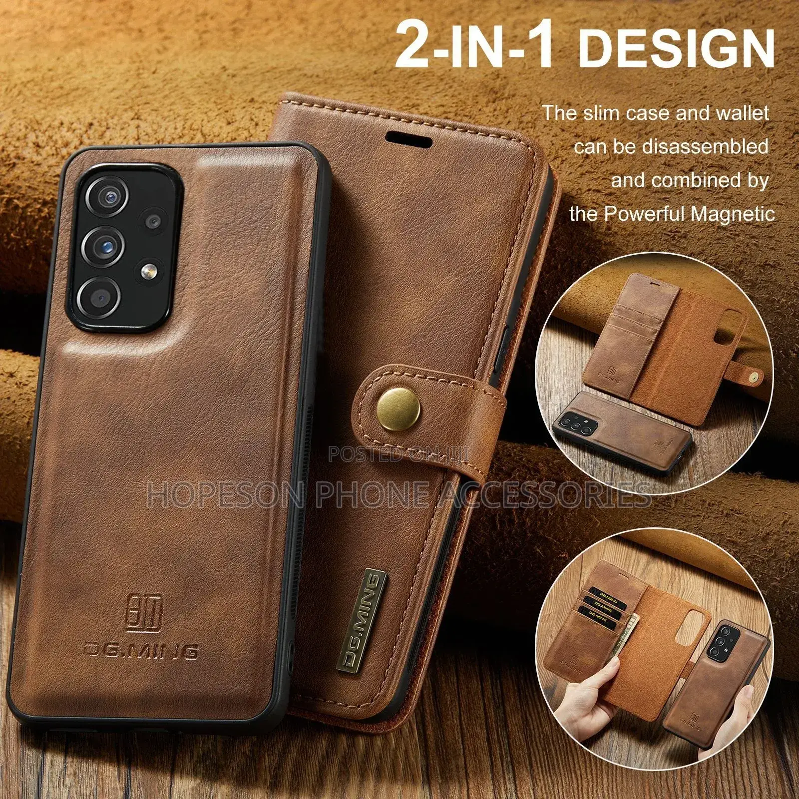 Samsung (2in1) Detachable Flip Leather Cases With Wallet