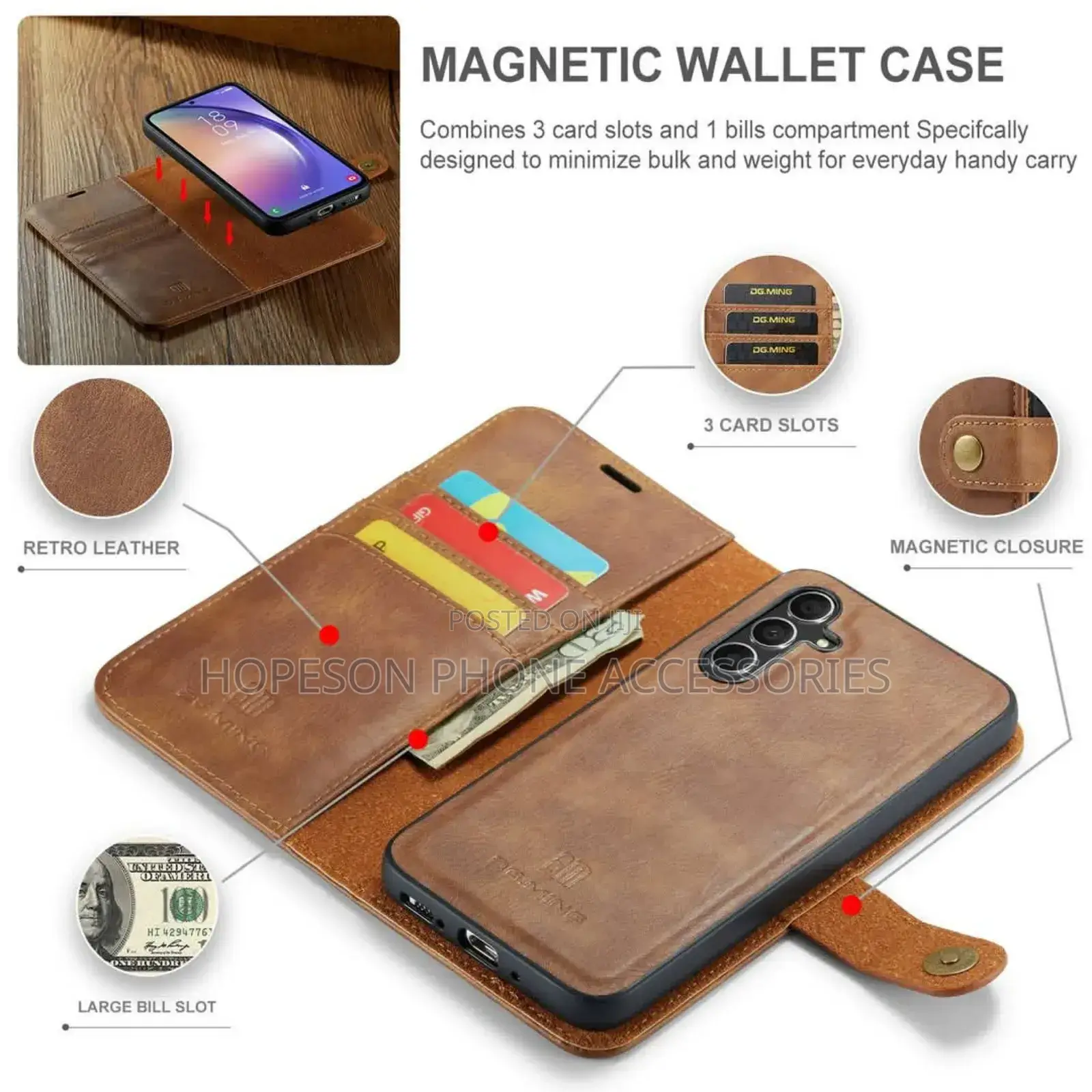 Samsung (2in1) Detachable Flip Leather Cases With Wallet