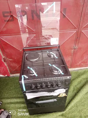 3 Gas Burner With 1 Electric Volcano Gas Burner (Black)