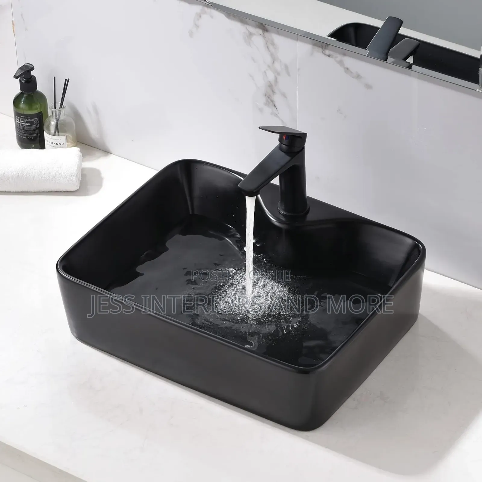 Black Porcelain Ceramic Modern Basin