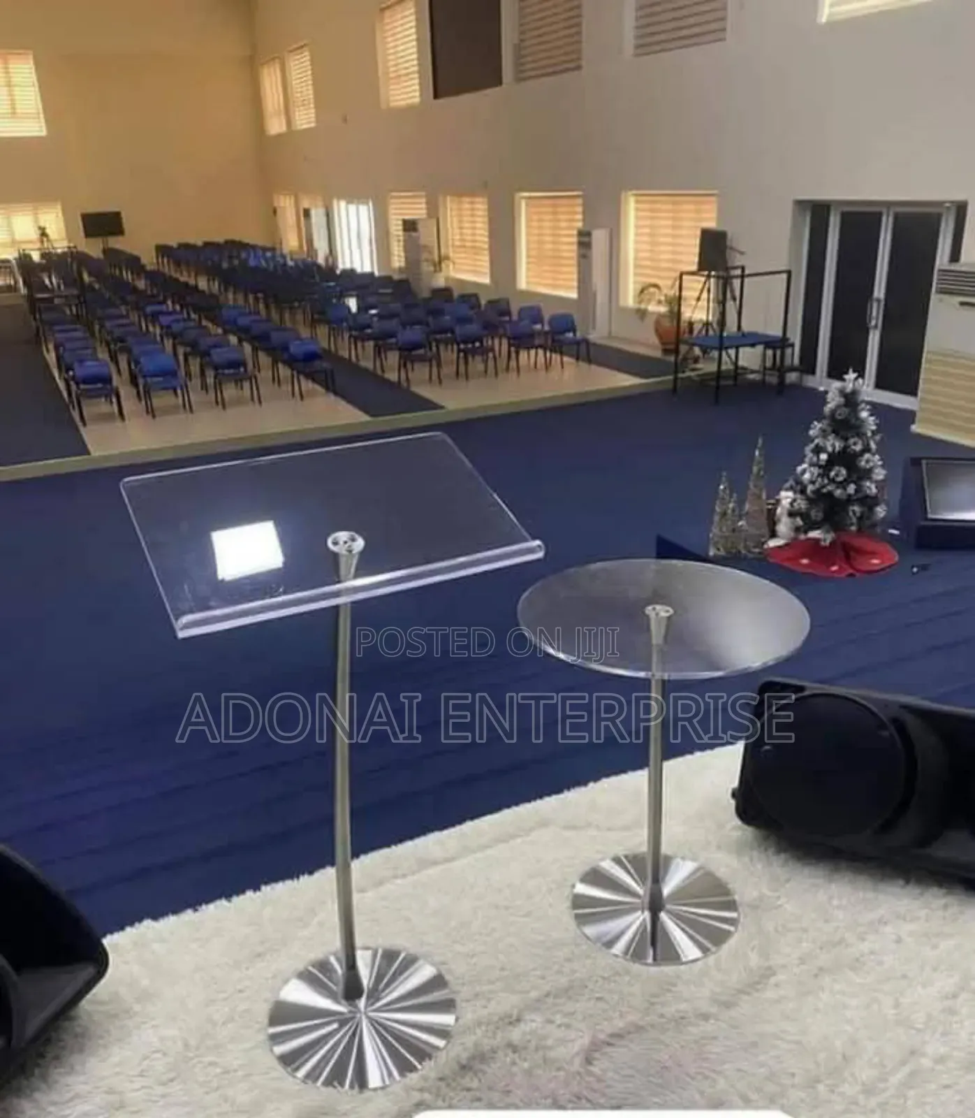 Acrylic Arc Pulpit Podium Stand With Side Table Ahb548xc