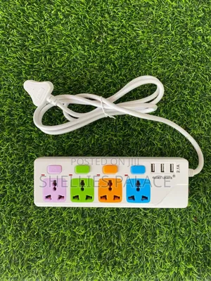 4uk Plug With 3usb Universal 3m Power Way Extension Cord