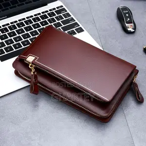 Fashion Men’S Wallet, Long Purse Leather Clutch