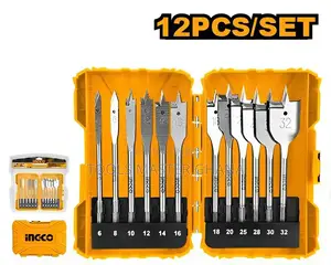 12 Pcs Flat Wood Drill Bits Set - Akdl1201