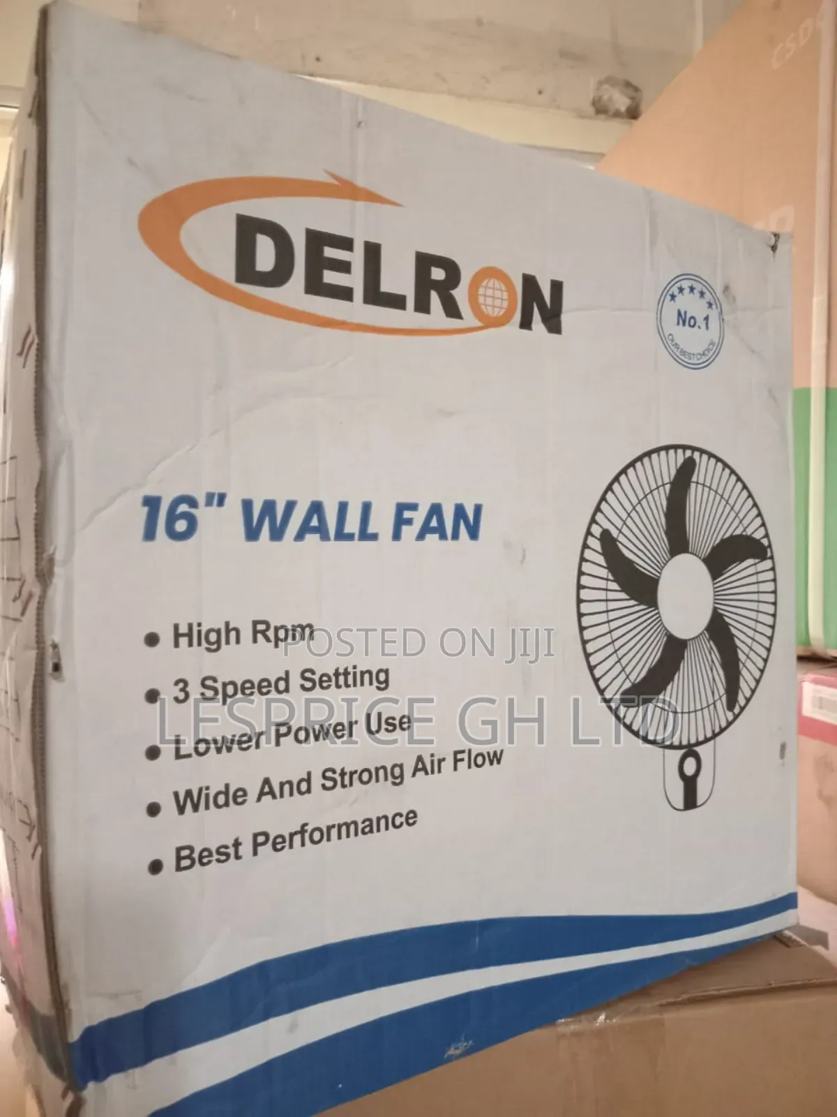 Delron 16" Wall Fan: Efficient Cooling