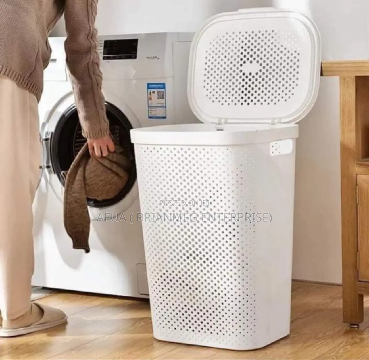 Laundry Basket—60lts (It Comes in White or Ash Color)