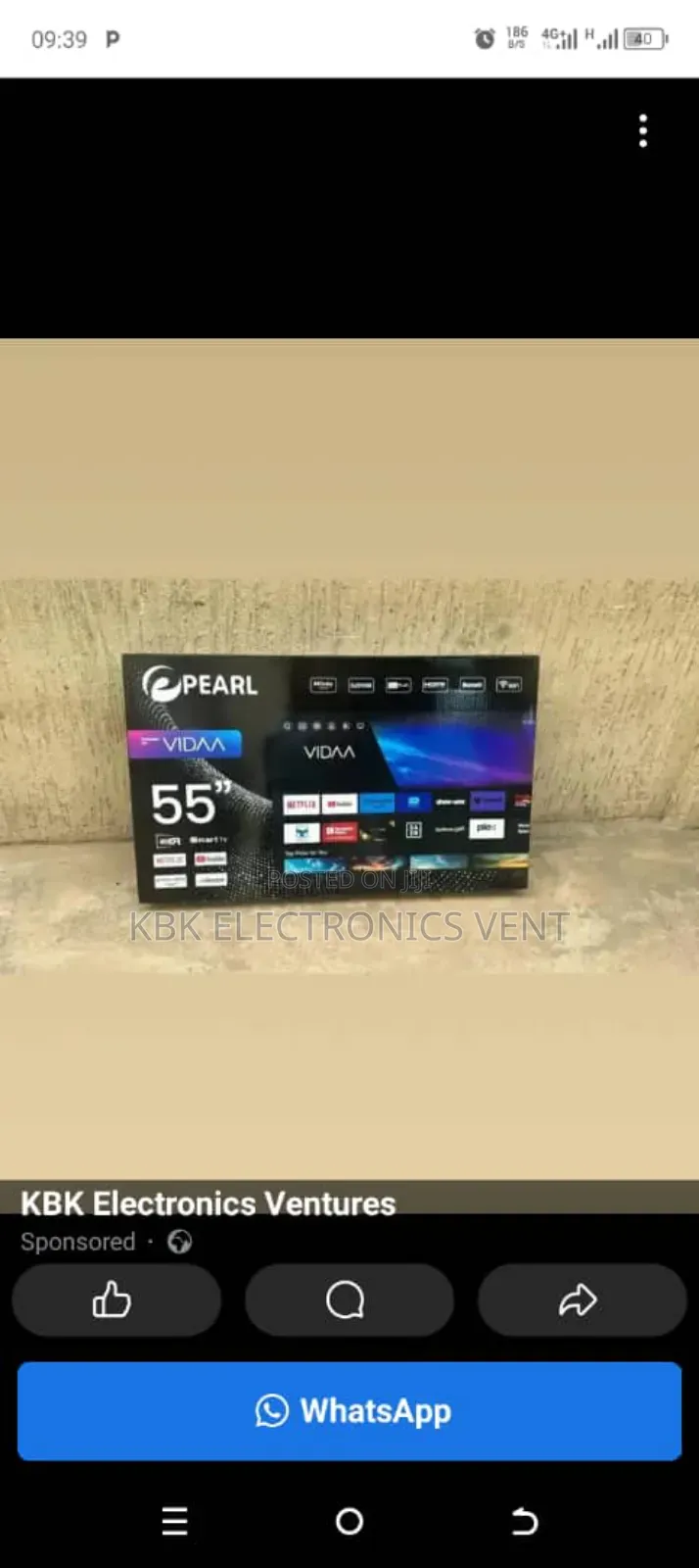 Pearl 55" Smart Uhd 4k Android Satellite Digital Led Tv