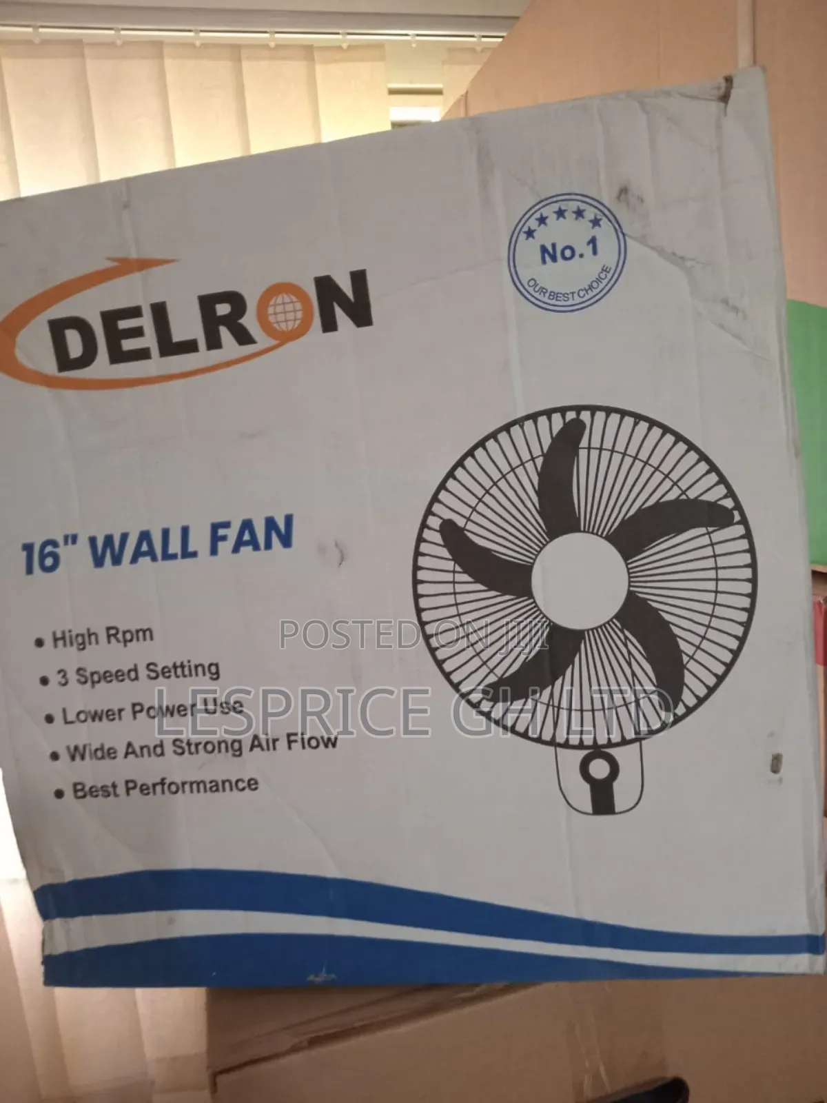 3-Speed Settings: Delron 16" Fan!